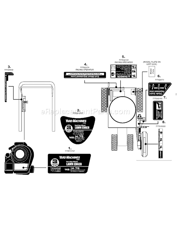 Page C Diagram and Parts List for 25B-554F201 2008 Yard Man Edger